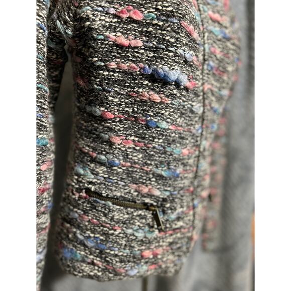 Christos Garkinos Eureka Textured Tweed Full Zip Cardigan/Jacket Small Colorful - Picture 2 of 5